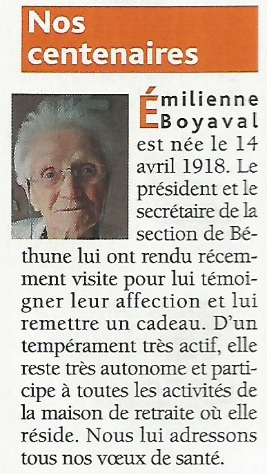 Mme Boyaval 100ans